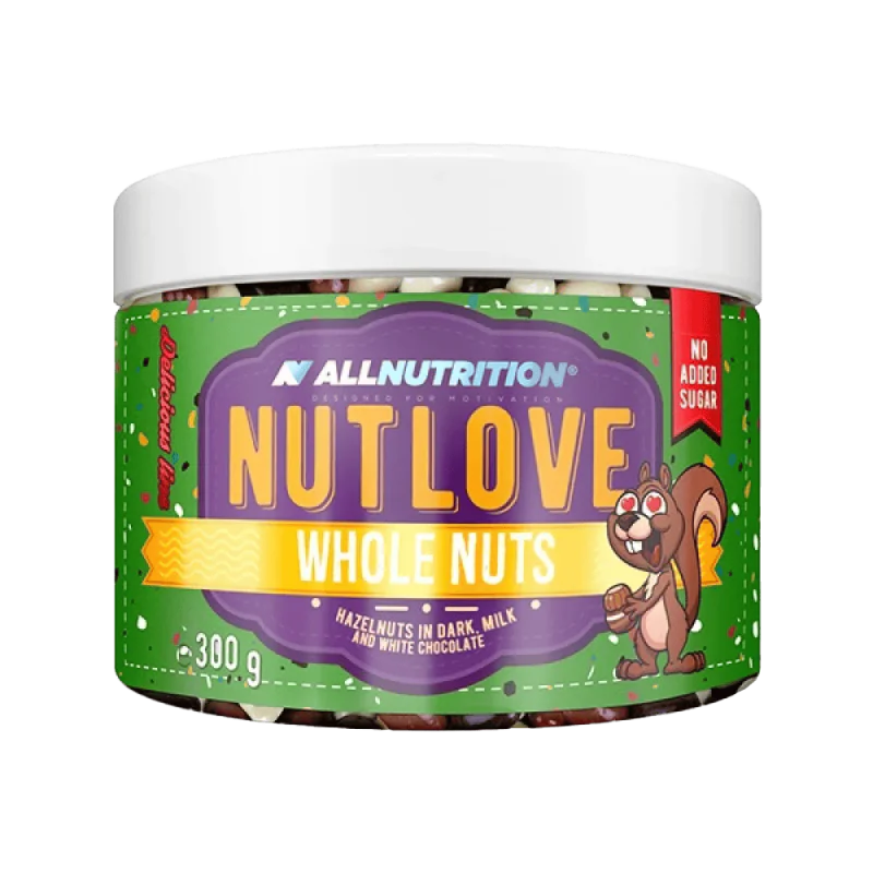 ALLNUTRITION Nutlove Whole Nuts Hazelnuts In Dark, Milk And White Chocolate 300 г