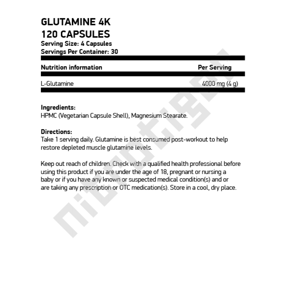 APPLIED NUTRITION Glutamine 4K 120 капсули