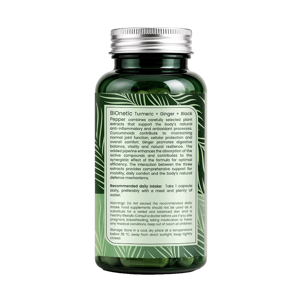 BIONETIC Turmeric + Ginger + Black Pepper 60 капсули