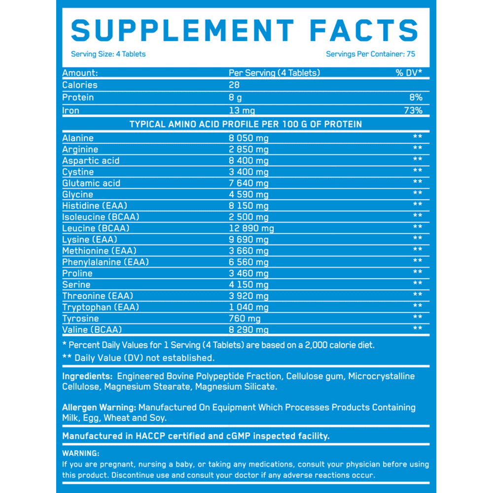 EVERBUILD Cryo Beef Amino 8000 мг 300 таблетки