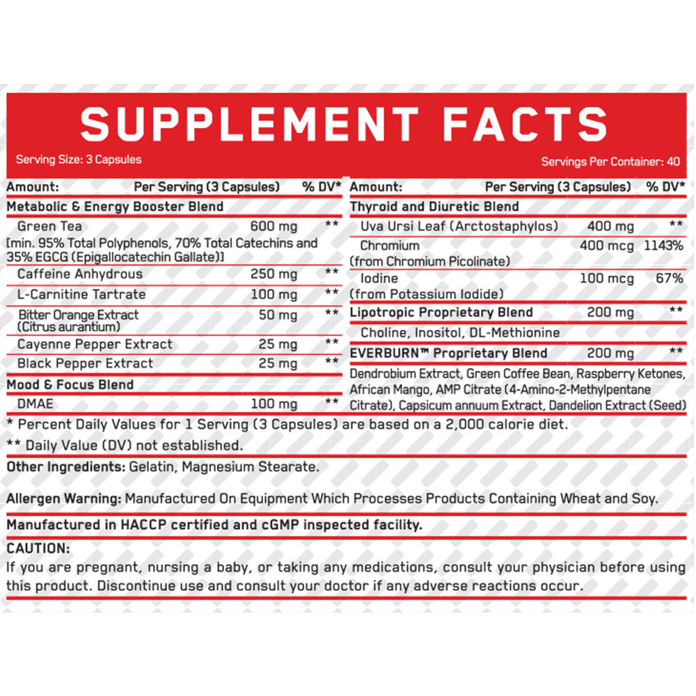 EVERBUILD Ever Burn Fat Burner 120 капсули