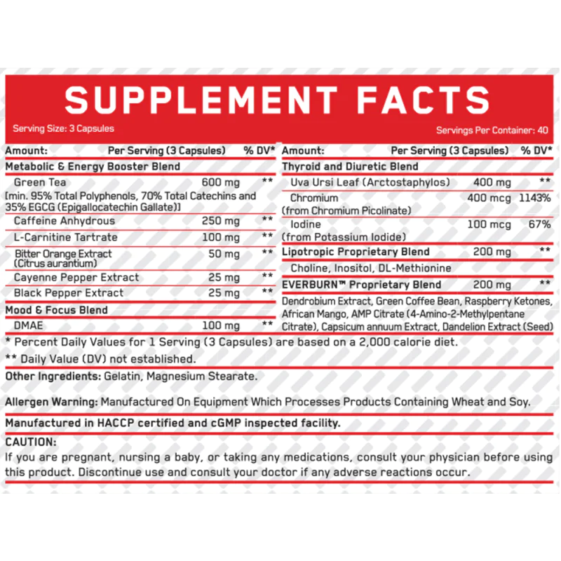 EVERBUILD Ever Burn Fat Burner 120 капсули