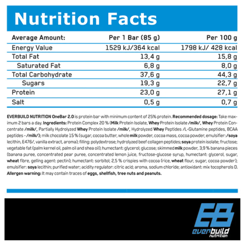 EVERBUILD One Protein Bar 2.0 12 x 85 г