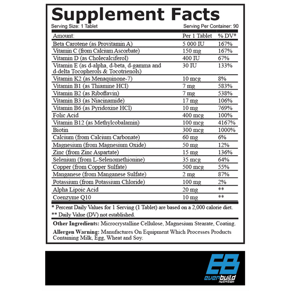 EVERBUILD Vita Sport Multivitamins 90 Таблетки
