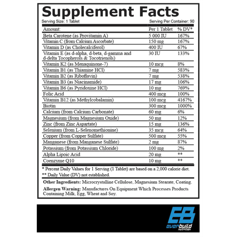 EVERBUILD Vita Sport Multivitamins 90 таблетки