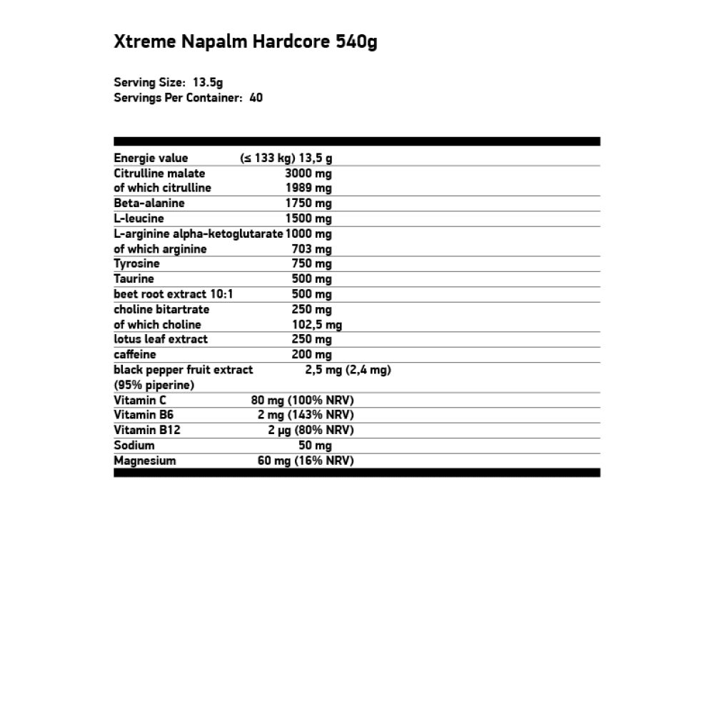 FA NUTRITION Xtreme Napalm Hardcore 540 гр.