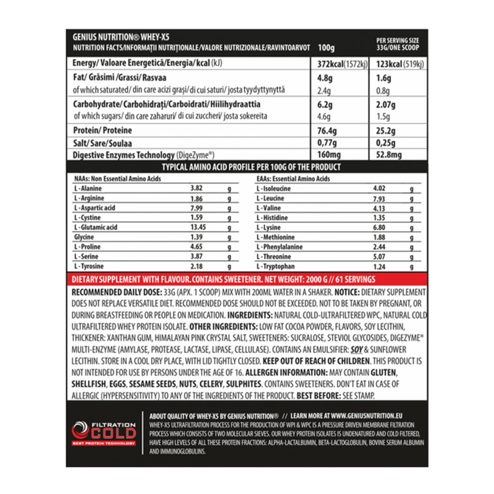 GENIUS NUTRITION Whey-X5 2000 г