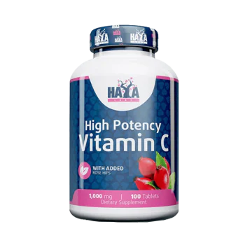 HAYA LABS High Potency Vitamin C 1000 мг With Rose Hips 100 таблетки