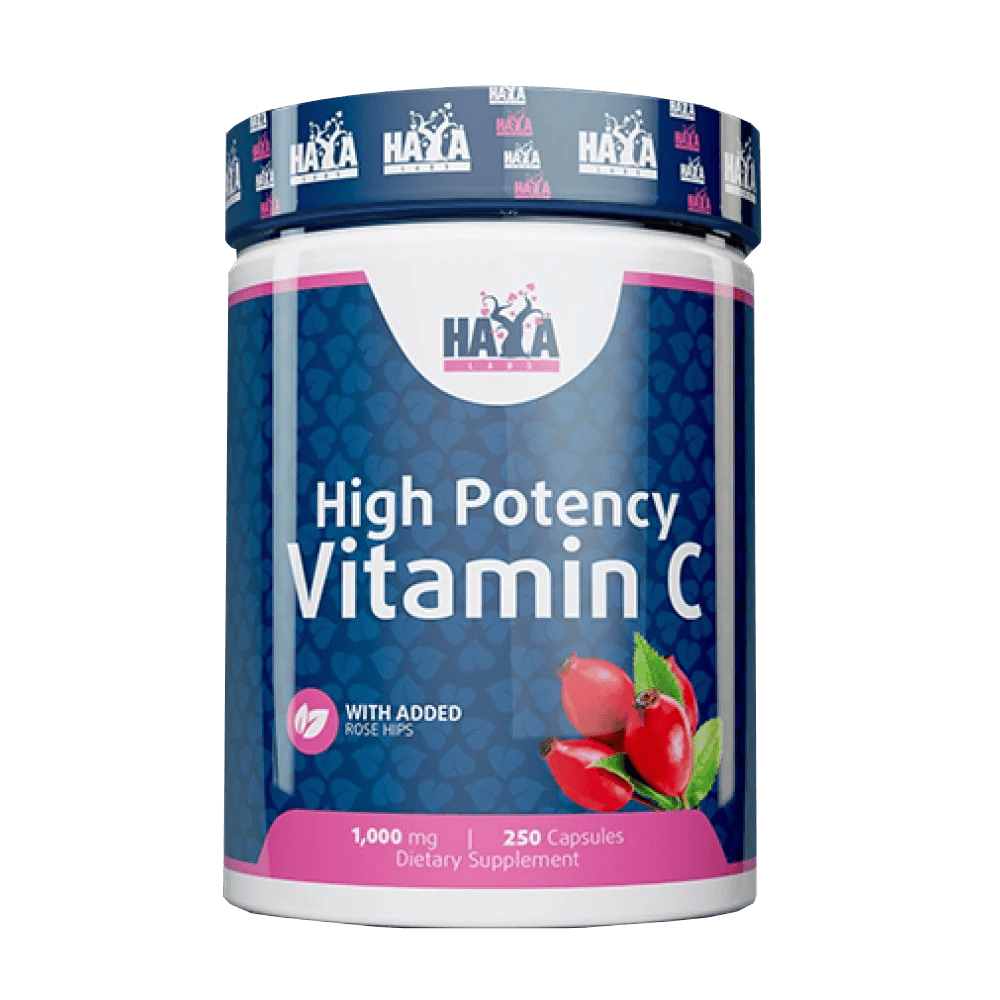 HAYA LABS High Potency Vitamin C 1000 мг With Rose Hips 250 капсули