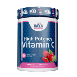 HAYA LABS High Potency Vitamin C 1000 мг With Rose Hips 250 капсули