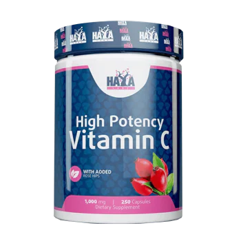 HAYA LABS High Potency Vitamin C 1000 мг With Rose Hips 250 капсули