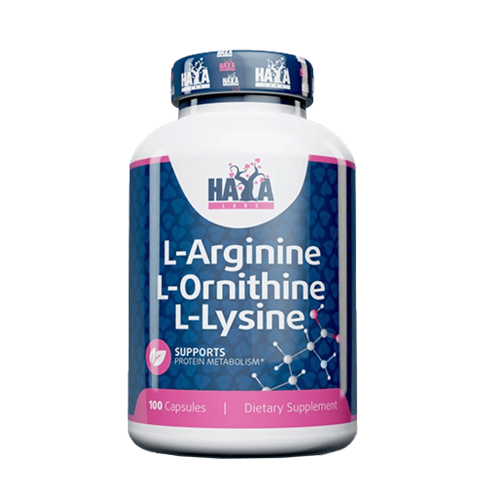 HAYA LABS L-Aarginine L-Ornithine L-Lysine 100 капсули