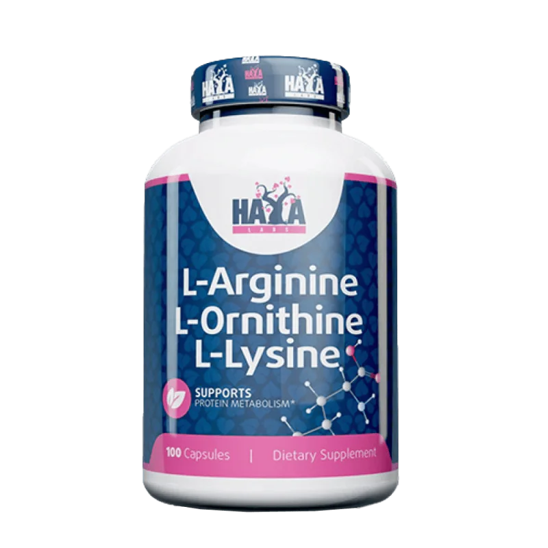 HAYA LABS L-Aarginine L-Ornithine L-Lysine 100 капсули