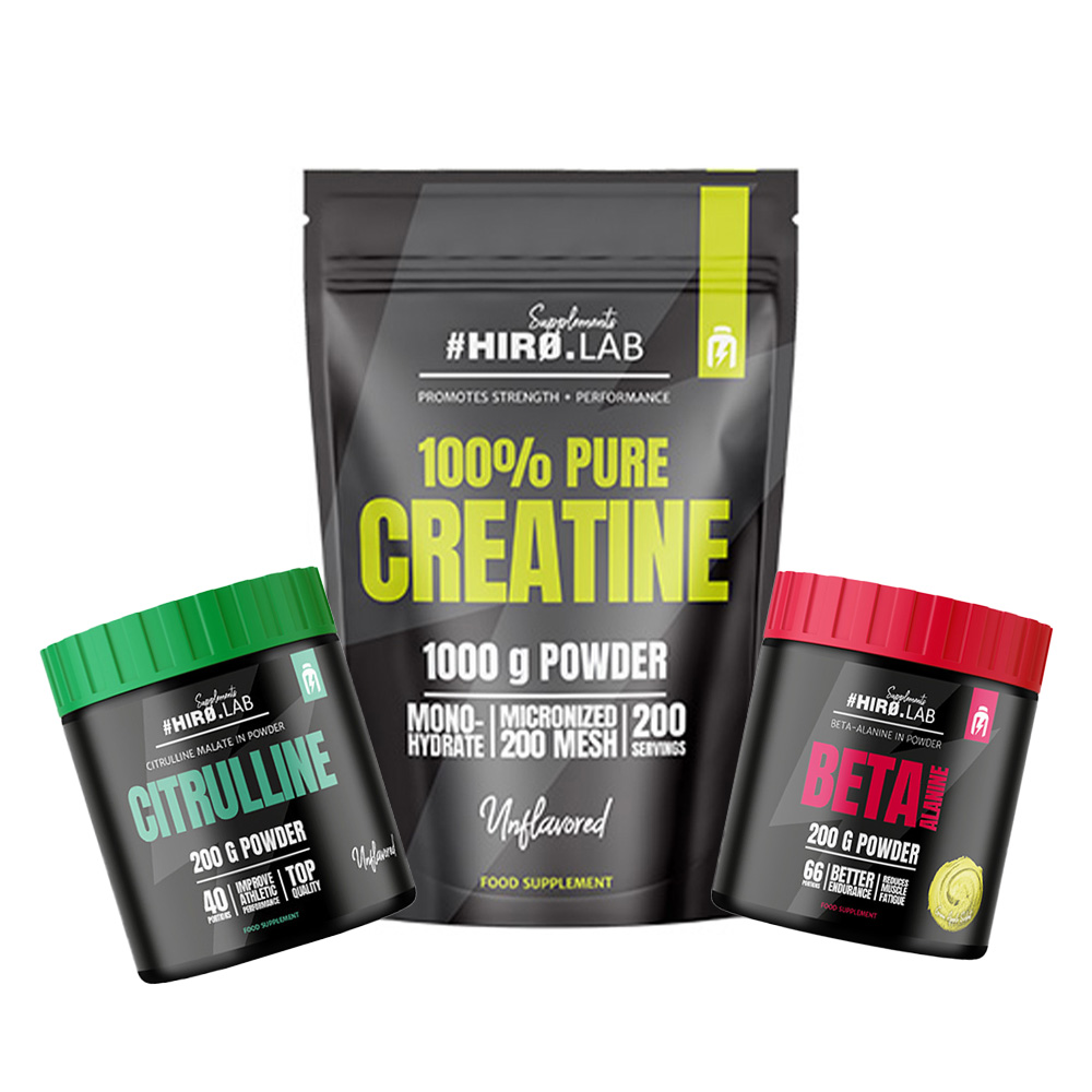 HIRO.LAB 100% Pure Creatine 1000 г + Citrulline 200 г + Beta Alanine 200 г 