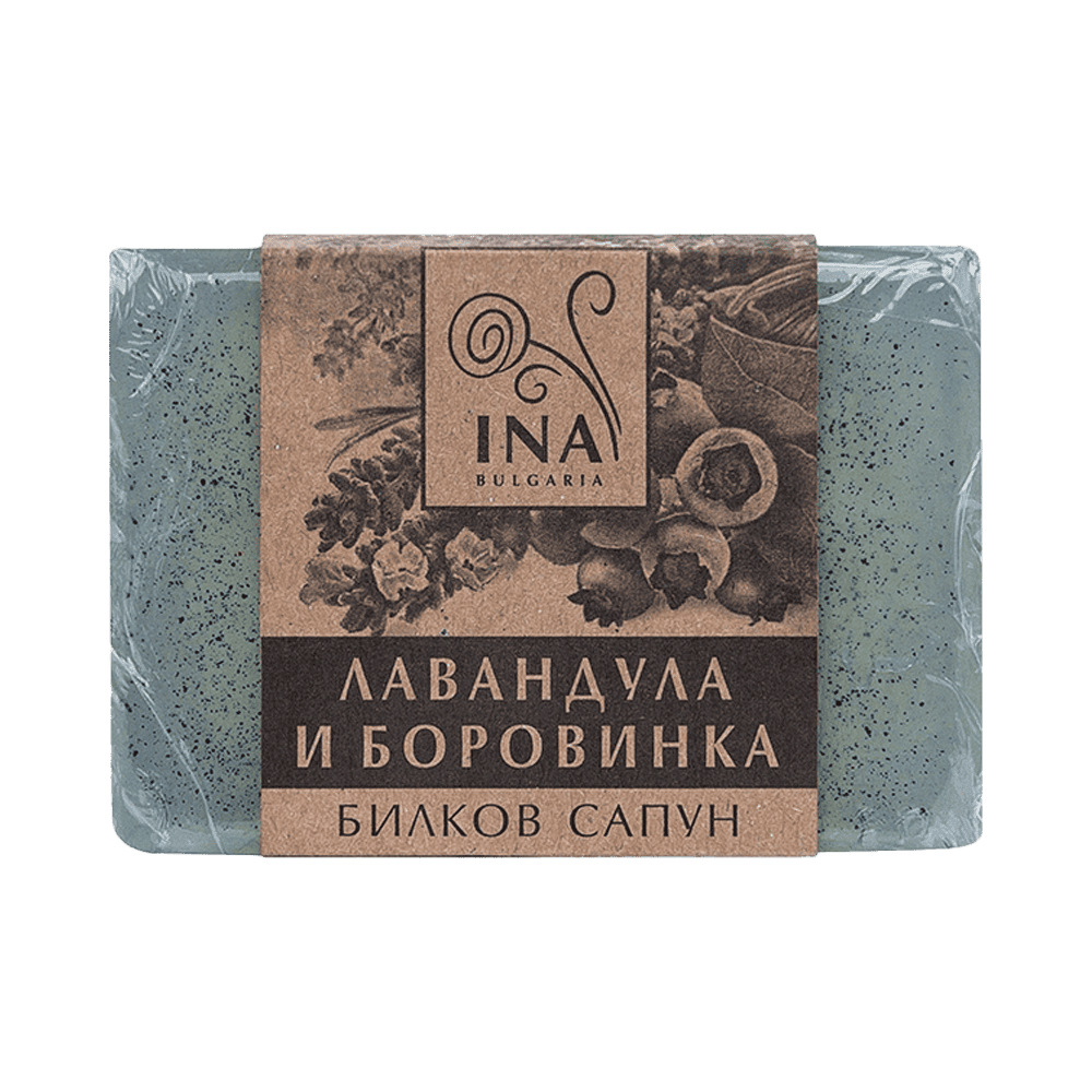 INA ESSENTIALS Билков Сапун Лавандула и Боровинка 105 г