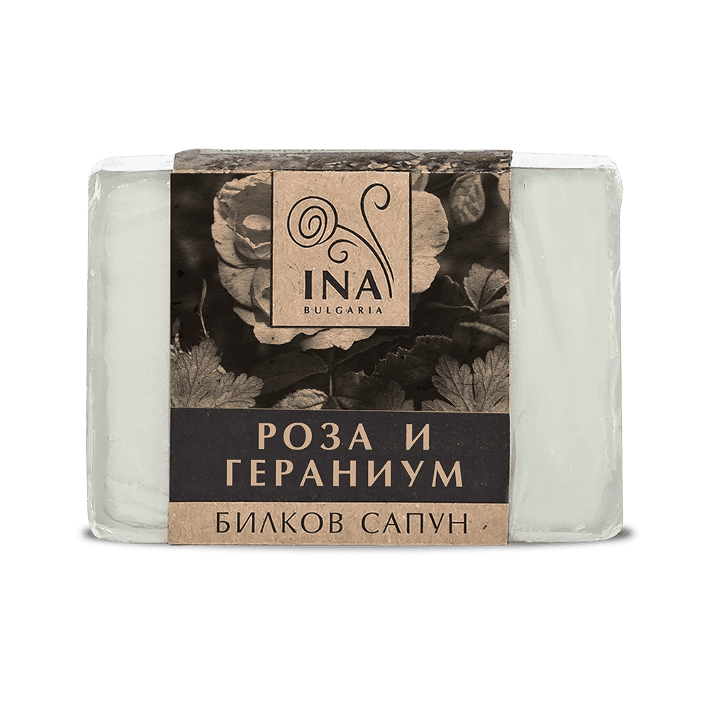INA ESSENTIALS Билков Сапун Роза Дамасцена Гераниум и Поморийска луга 110 г
