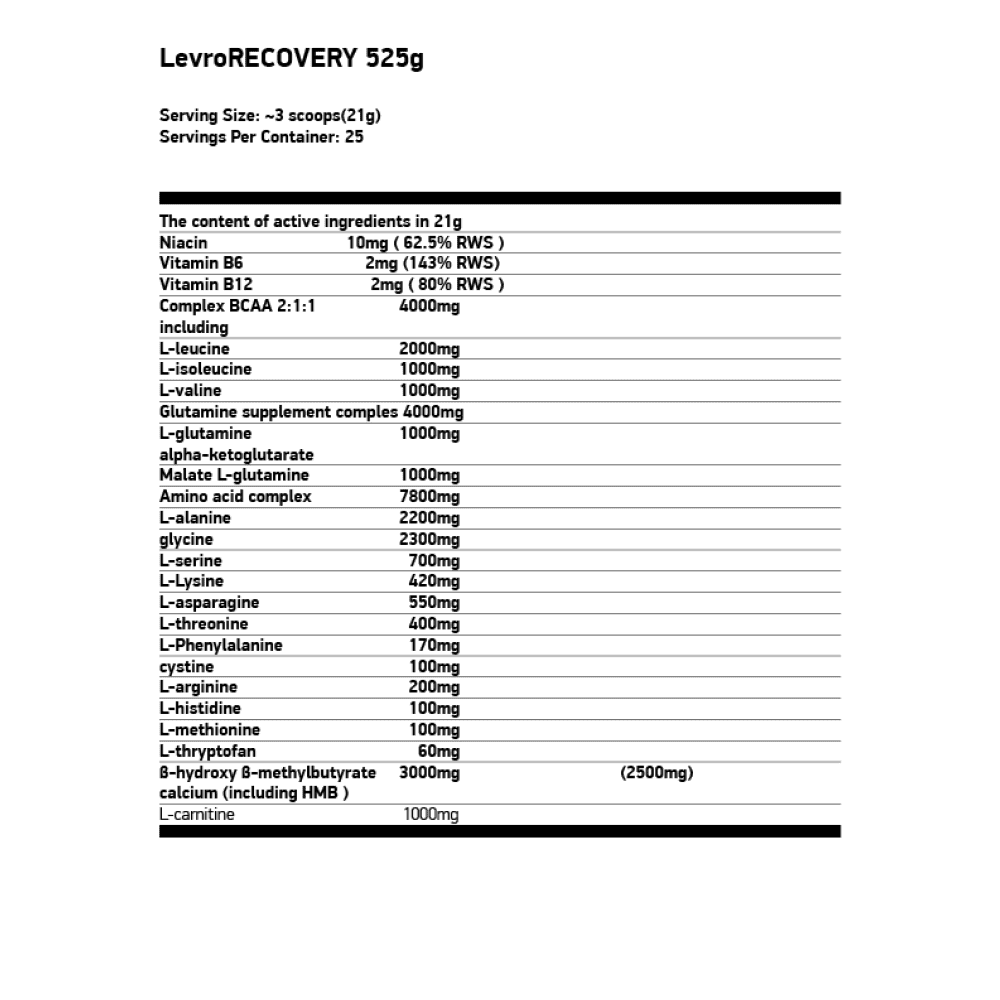 KEVIN LEVRONE LevroRecovery 525 г
