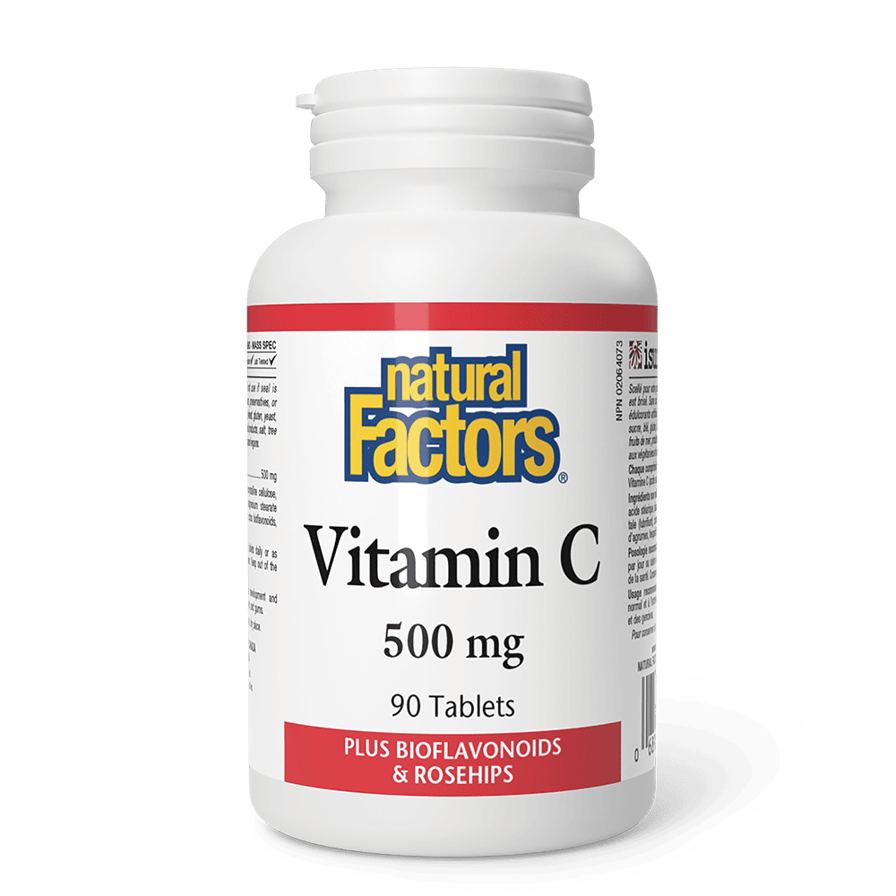 NATURAL FACTORS Vitamin C 500 мг Plus Bioflavonoids & Rosehips 90 таблетки