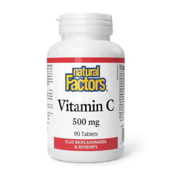NATURAL FACTORS Vitamin C 500 мг Plus Bioflavonoids & Rosehips 90 таблетки