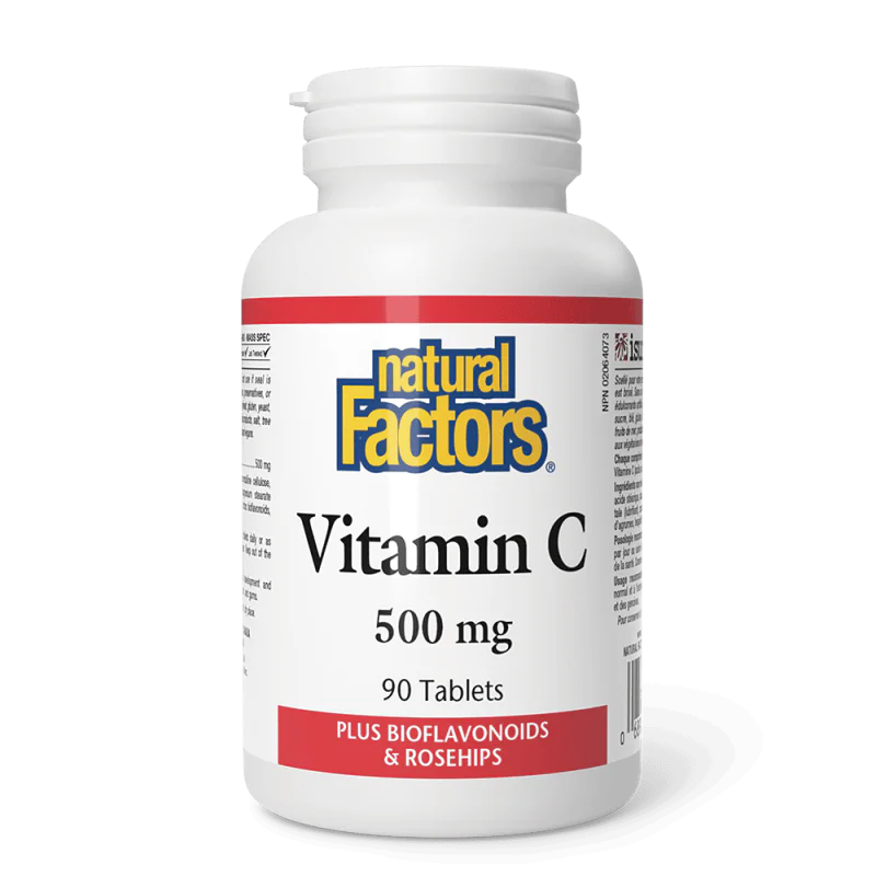 NATURAL FACTORS Vitamin C 500 мг Plus Bioflavonoids & Rosehips 90 таблетки
