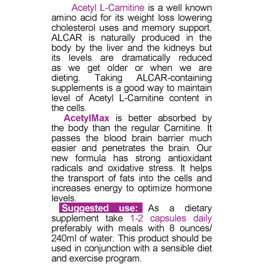 NATURALICO Acetyl Max 60 капсули