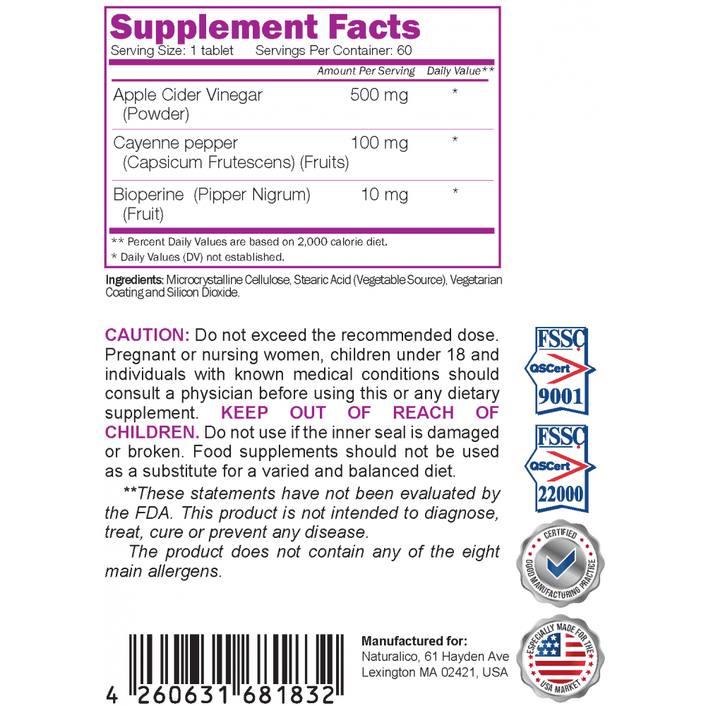 NATURALICO Apple Cider 60 таблетки