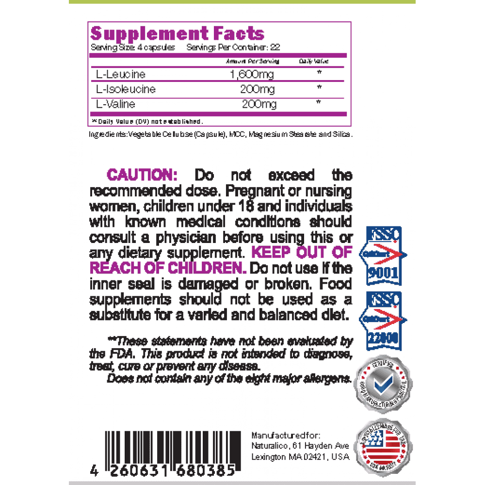 NATURALICO BCAAs 8:1:1 90 капсули