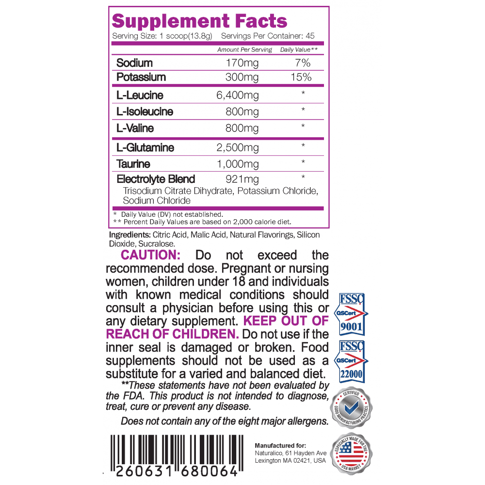 NATURALICO BCAA Recovery 8:1:1 621 г