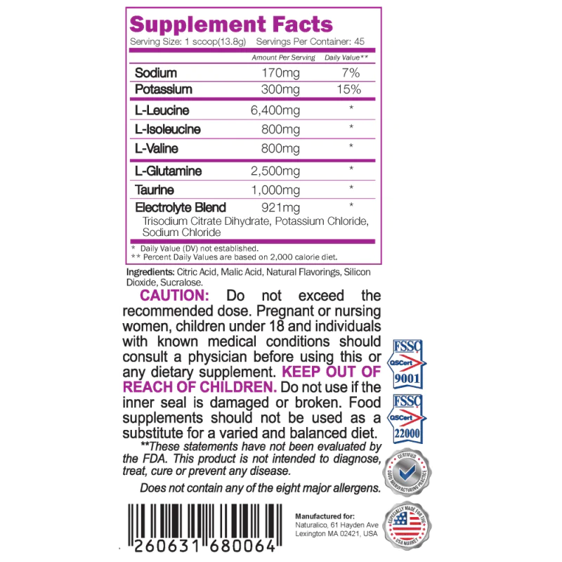 NATURALICO BCAA Recovery 8:1:1 621 г