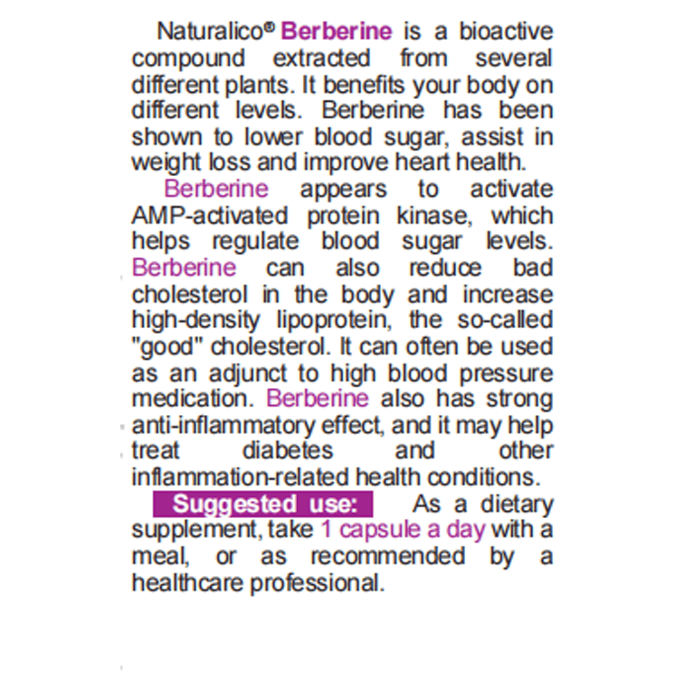 NATURALICO Berberine 60 капсули