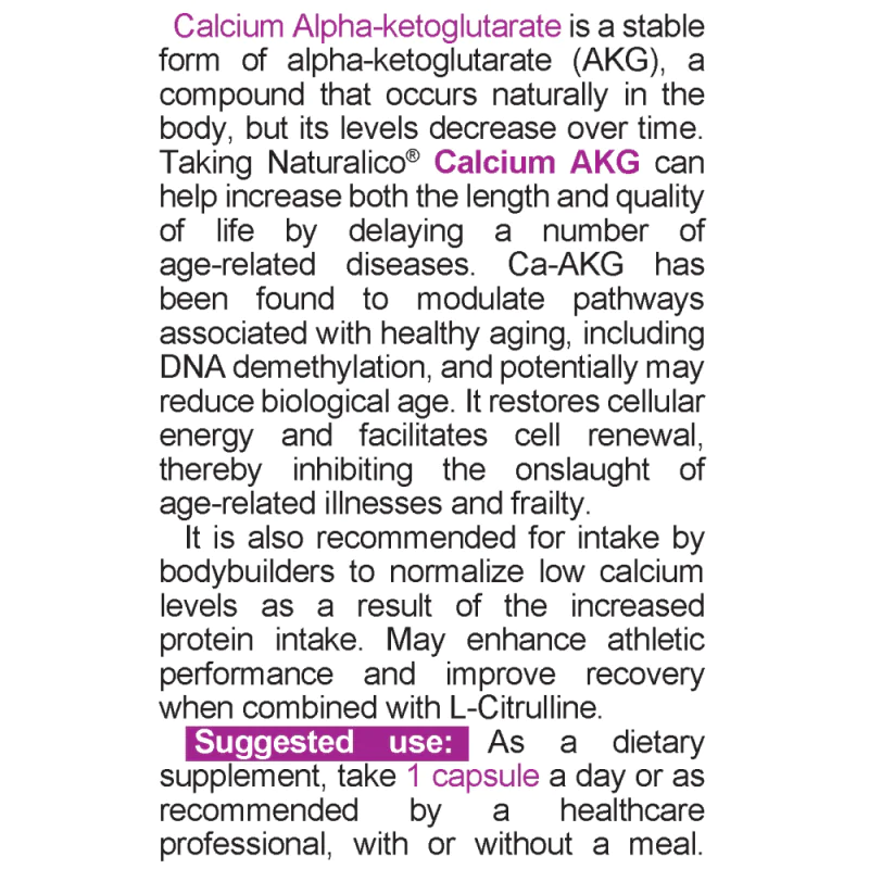 Naturalico Calcium Alpha-Ketoglutarate 60 капсули