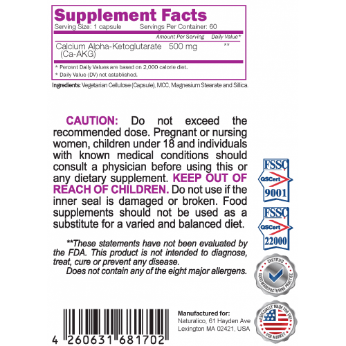 Naturalico Calcium Alpha-Ketoglutarate 60 капсули