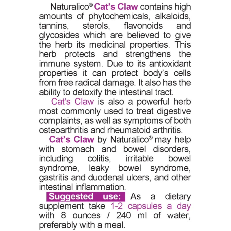 NATURALICO Cat's Claw 60 капсули
