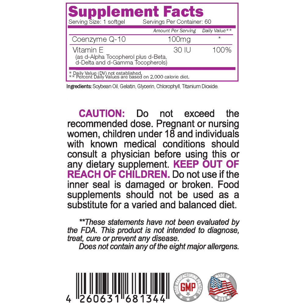 NATURALICO Coenzyme Q10 100 мг 60 меки капсули