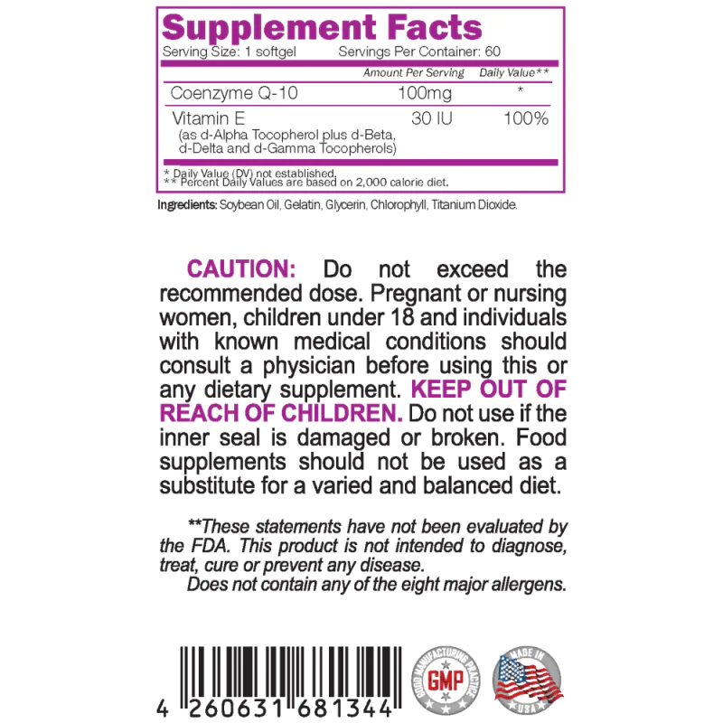 NATURALICO Coenzyme Q10 100 мг 60 меки капсули