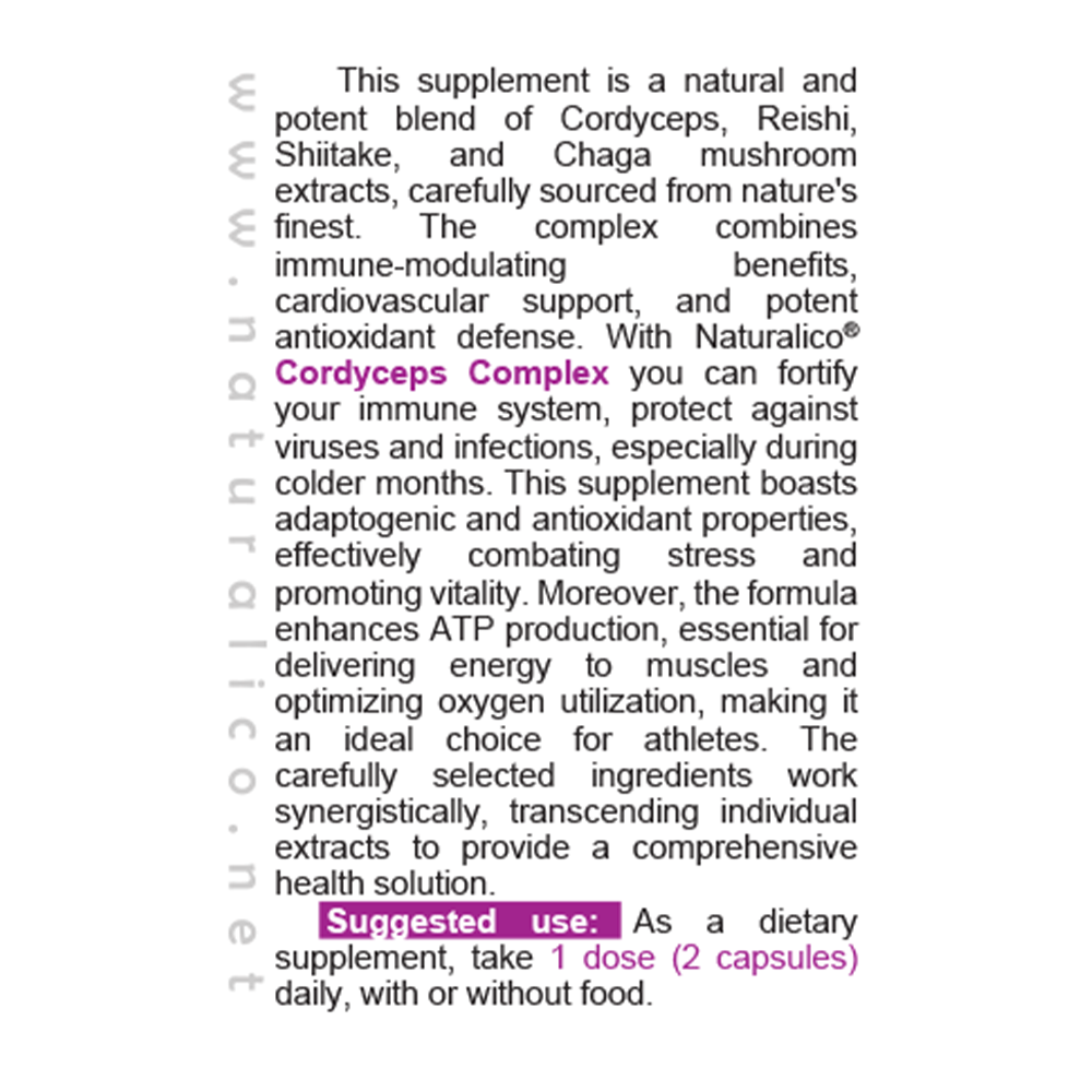 NATURALICO Cordyceps Complex 60 капсули