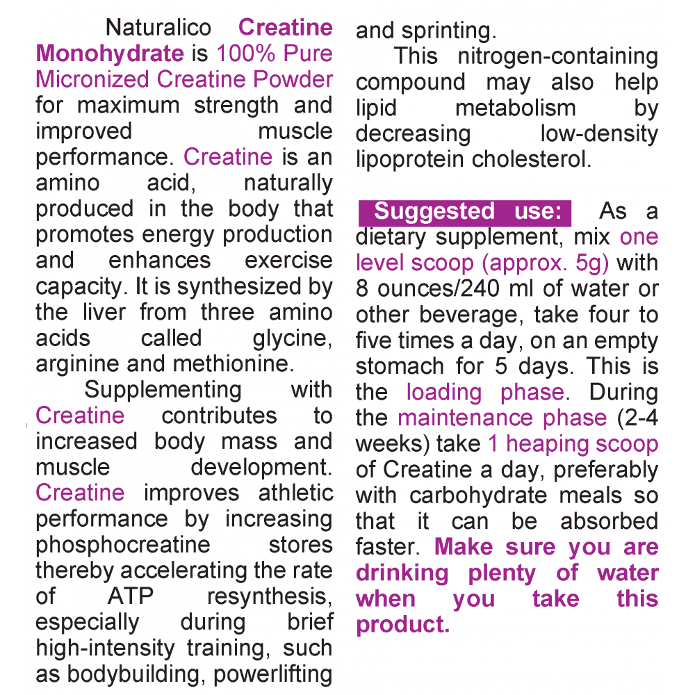 NATURALICO Creatine Monohydrate 400 г