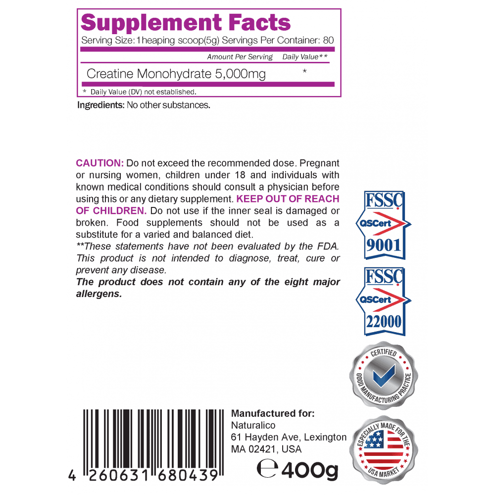 NATURALICO Creatine Monohydrate 400 г