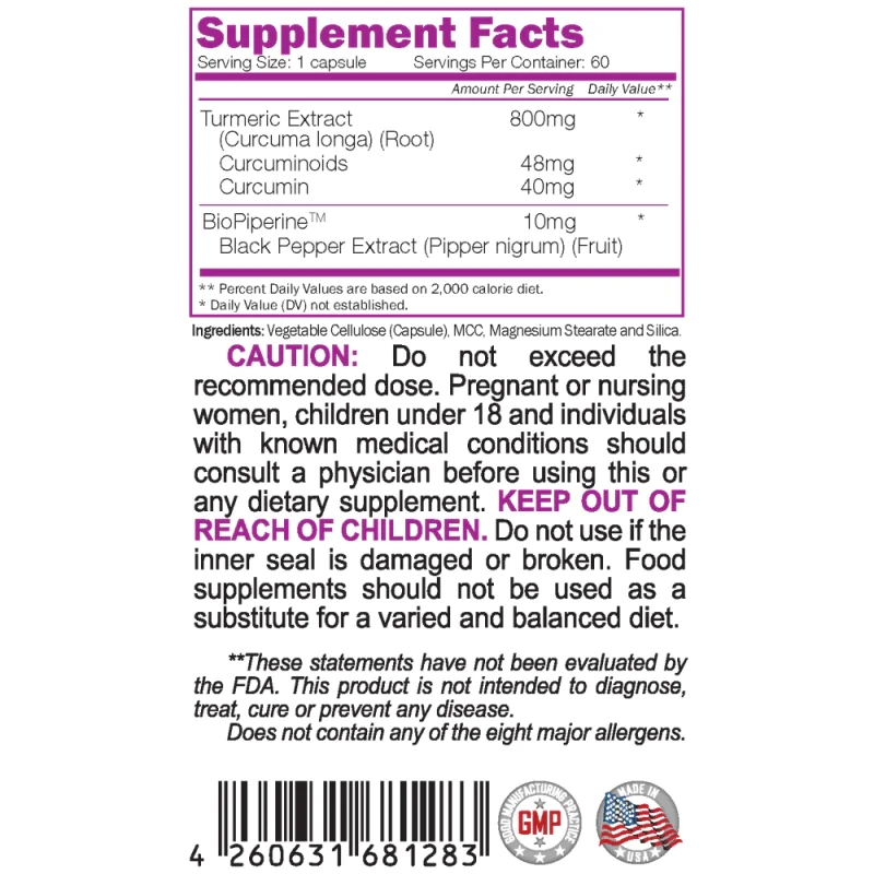 NATURALICO Curcumin And Bioperine 60 капсули
