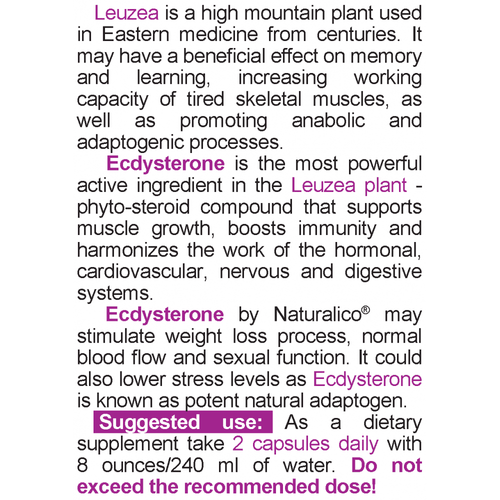 NATURALICO Ecdysterone 60 капсули