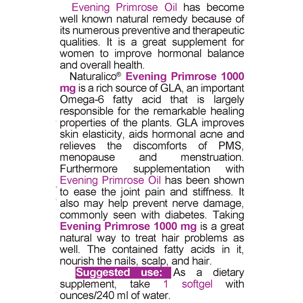 NATURALICO Evening Primrose 60 меки капсули