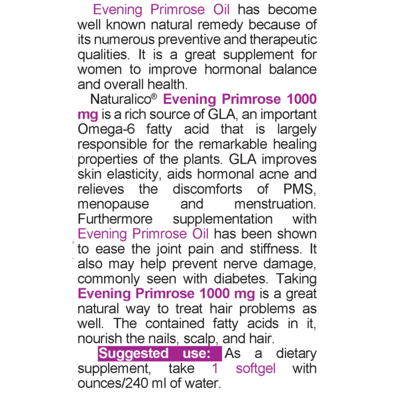 NATURALICO Evening Primrose 60 меки капсули
