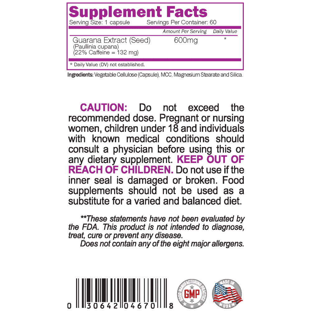 NATURALICO Guarana Seed Extract 60 капсули