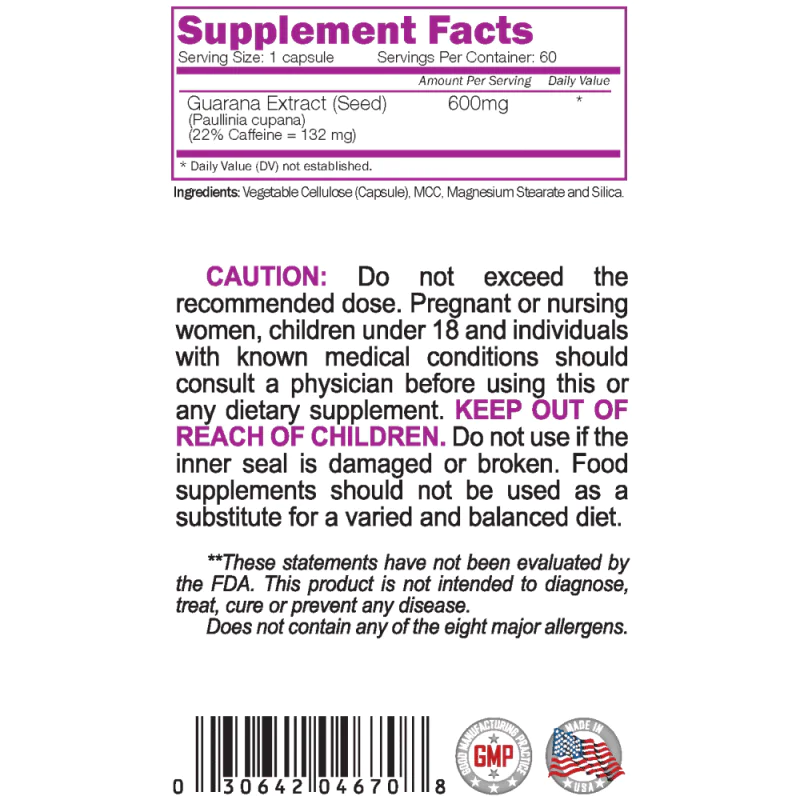 NATURALICO Guarana Seed Extract 60 капсули