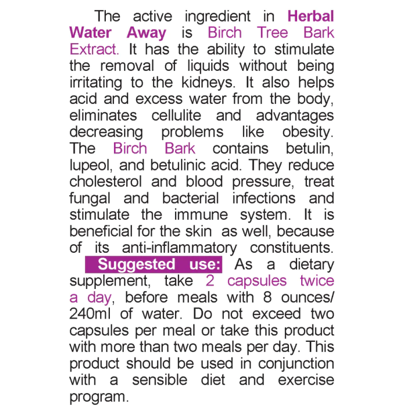 NATURALICO Herbal Water Away 60 капсули