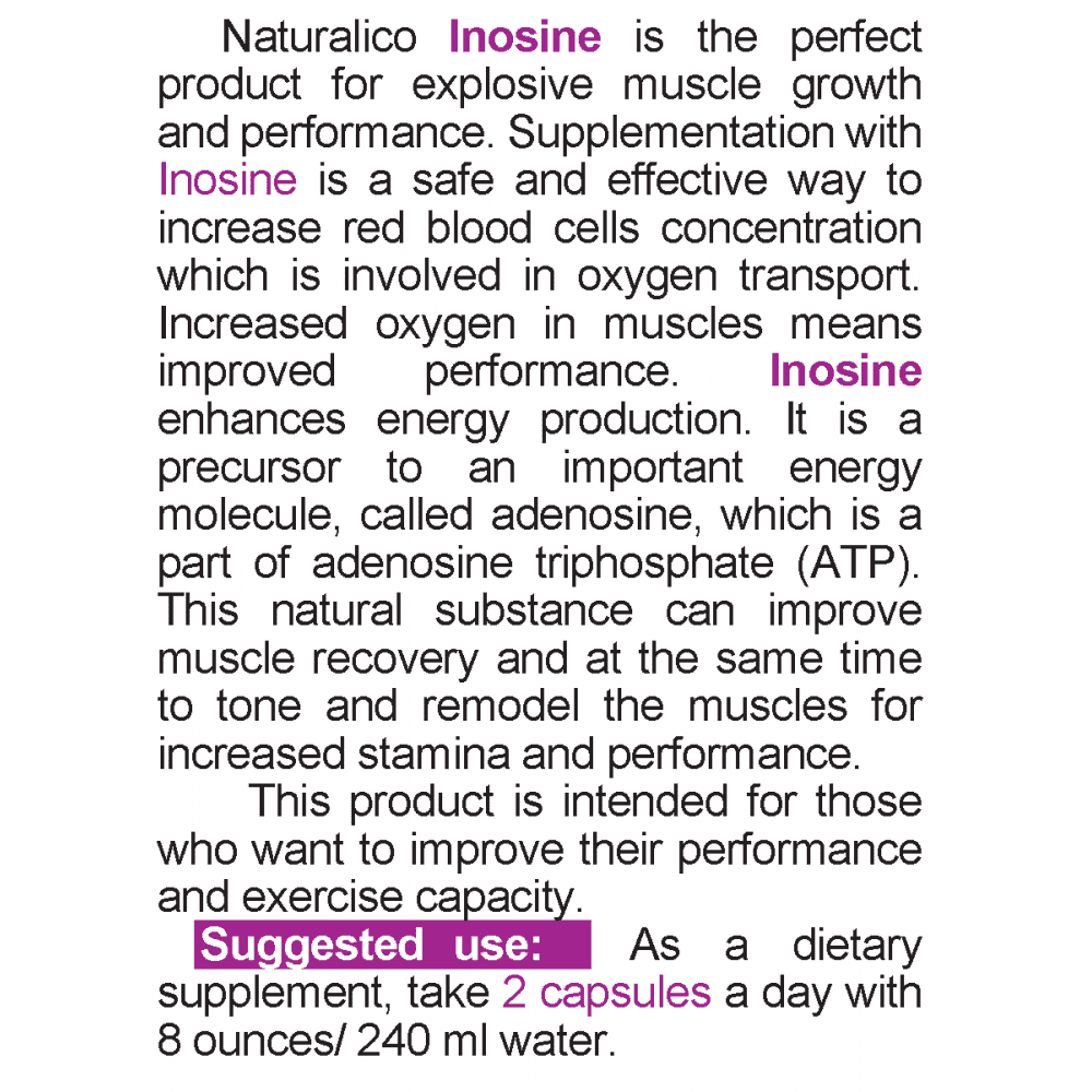 NATURALICO Inosine 60 капсули