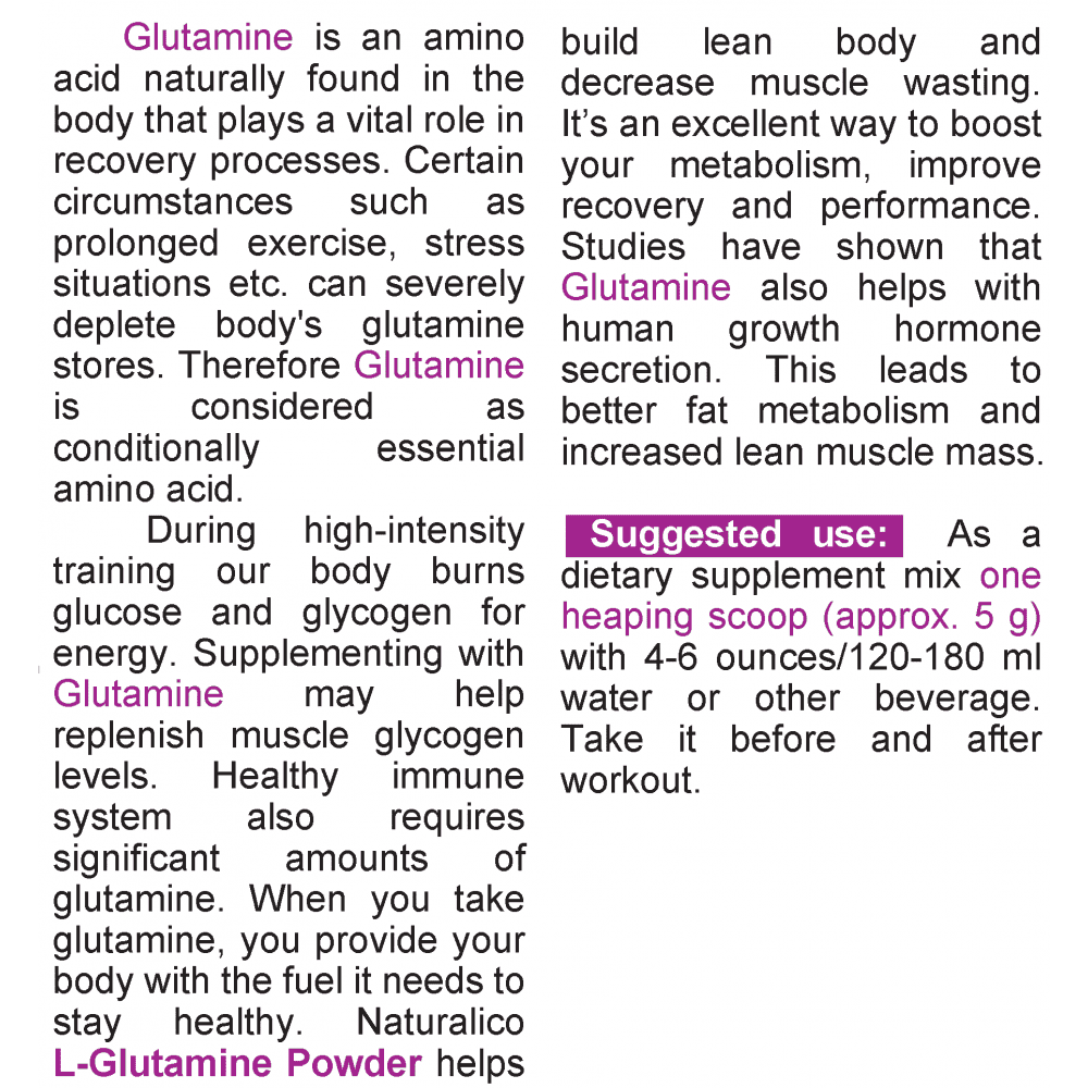 NATURALICO L-Glutamine Powder 400 г