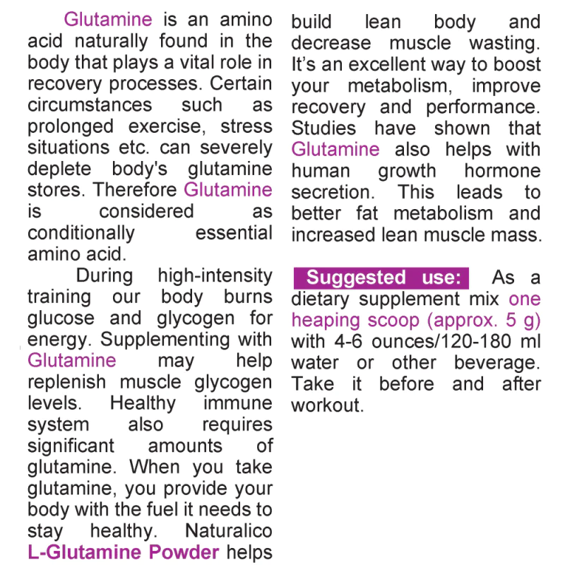 NATURALICO L-Glutamine Powder 400 г