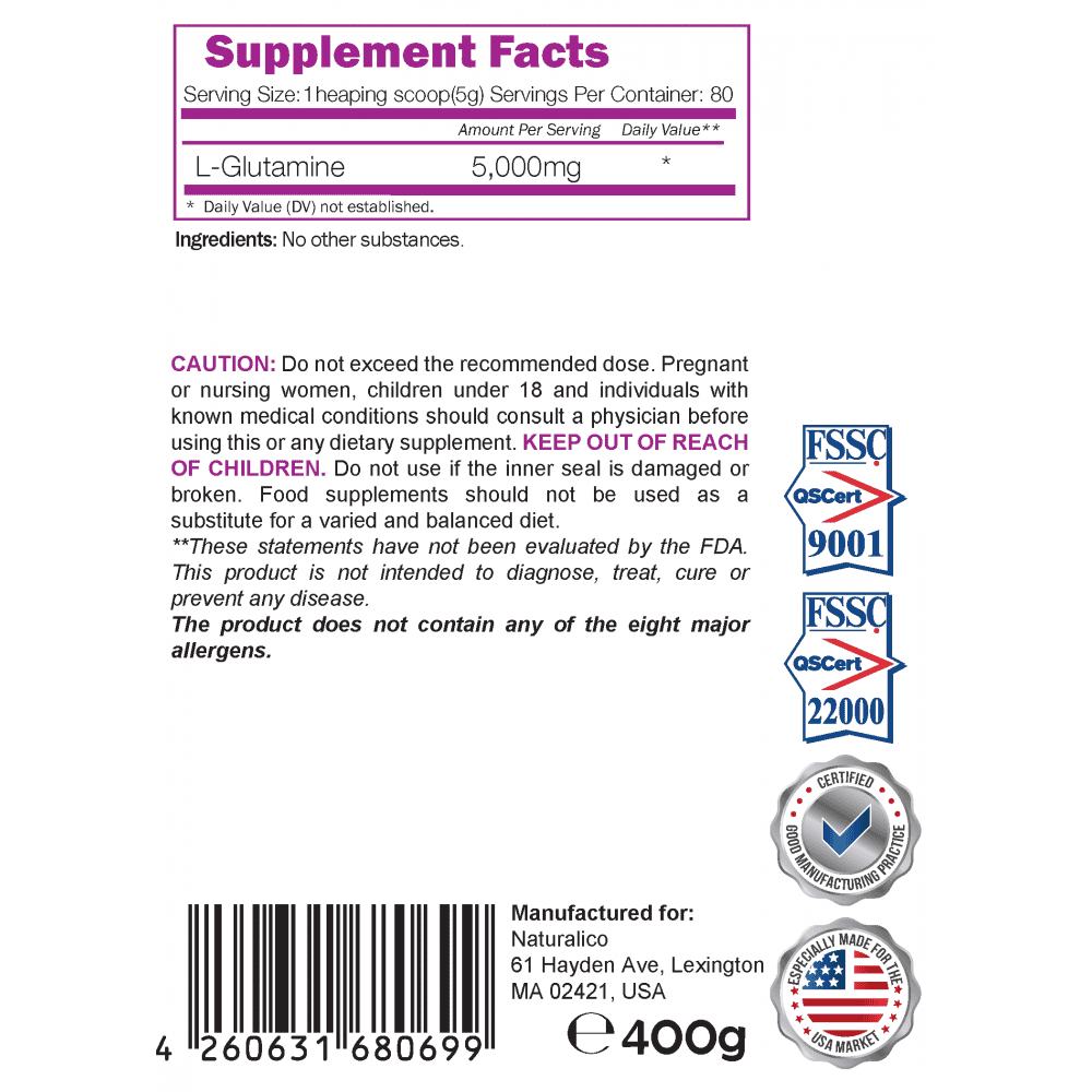 NATURALICO L-Glutamine Powder 400 г