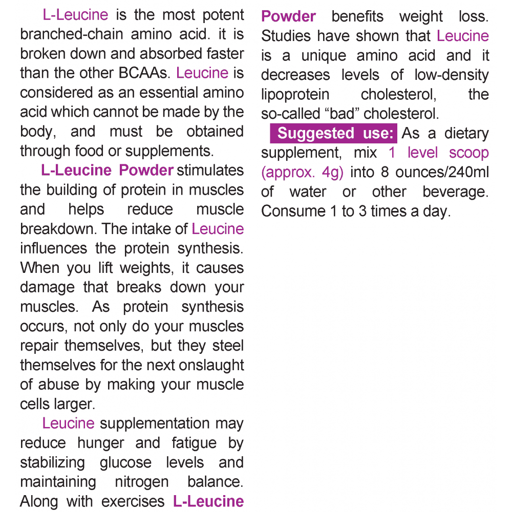 NATURALICO L-Leucine Powder 400 г